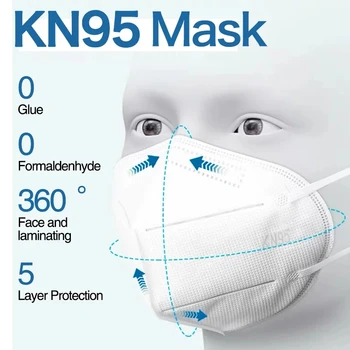 20buc KN95 Gura Masca de Unică folosință 5 Strat Filtru Anti Praf Masca de Fata Non-țesute de Crăciun Tipărite FFP2 Adult Mascarilla Navidad