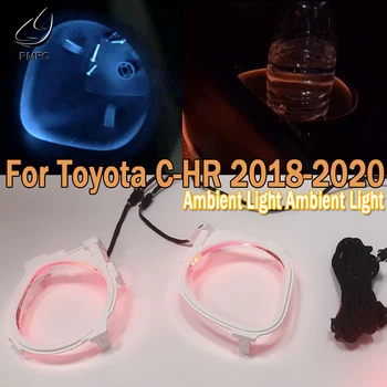 PMFC LED-Suport pahare Lumini Auto Interioare Decorative Lampa Atmosferă de Lumină Ambientală Gheață Albastru/64 Culori Toyota C-HR 2018 2019 2020