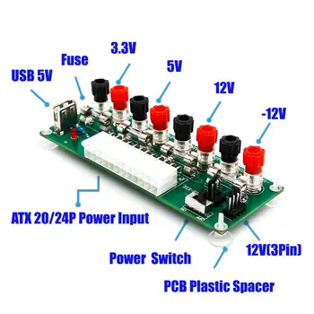 ATX 20/24Pin Staționare Computer de Bord CALCULATORUL de Alimentare Breakout Modulul Adaptor cu USB 5V Port
