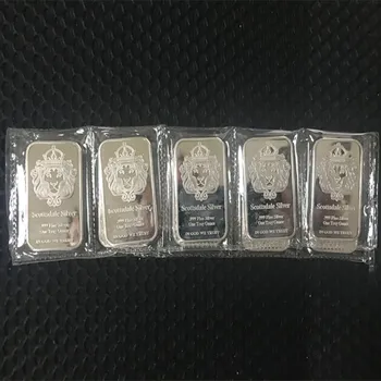 50 buc non magnetic American Scottsdale placat cu argint ambalaj de vacuum 50 mm x 28 mm lingou insigna decor monedă bar