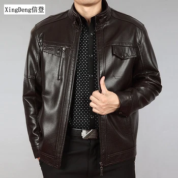 XingDeng PU Brand din Piele Jachete calde Bărbați Impermeabil cu Fermoar Liber Casual, paltoane de Afaceri de Iarnă, haine de sex Masculin în plus 5XL