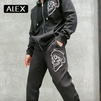 Alex Plein Pantaloni De Trening Craniu Broderie Track Pants Mens De Moda Streetwear Hip Hop Trening Joggeri Bărbați Îmbrăcăminte Uzura Petrecere A Timpului Liber