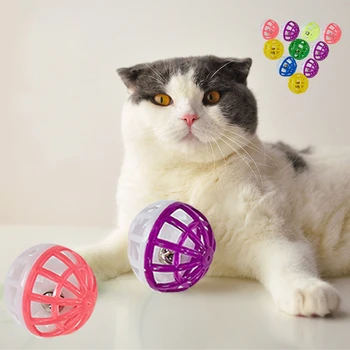 Animal de casă Pisică Jucărie Minge Clopot de Plastic Gol 3.8 cm Pisică distracție arunca PET de plastic catnip