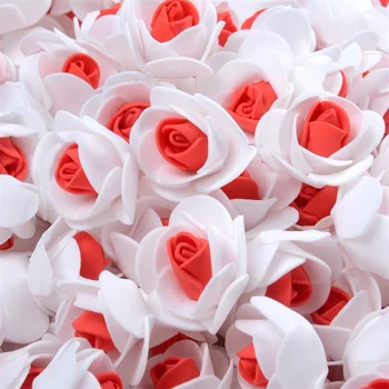 500PCS PE Spuma Artificiala Floare Trandafir Cap Manual DIY Nunta Decor Acasă DIY Scrapbooking Dublu de culoare Flori False Ambarcațiuni
