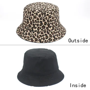 Femei Leopard de Imprimare Găleată Confortabil Respira Pliabil Barbati Beach Flat Top Soare Pescuit Pălărie înaltă calitate, tv cu Pălărie Panama pe Strada