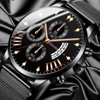 Moda Barbati de Afaceri de Lux Ceasuri Negru Plasă din Oțel Inoxidabil Curea Cuarț Încheietura Ceas Barbati Casual Clasic Ceas reloj hombre