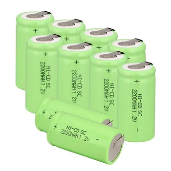 Anmas Putere 1.2 V Ni-CD Sub C SC 2200mAh Verde Acumulator nicd SC baterie cu tab
