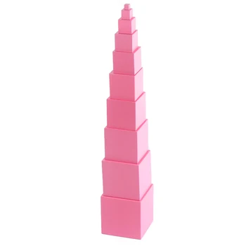 De înaltă Calitate din Lemn Montessori Matematică Jucării Roz Turn din Lemn Masiv Cub de 0,7-7CM Timpurie, de Învățământ Preșcolar a Copiilor de Cadou