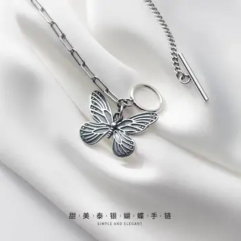 S925 Argint Bratara Vintage cu Rece Thai Argint Insecte Fluture Lanț Catarama Bijuterii de Mana pentru Iubita Cadou en-Gros