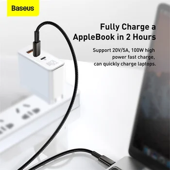 Baseus 100W USB-C to USB de Tip C Cablu de Alimentare USBC Încărcare Rapidă de Date Sârmă de Tip C PD Cablu Pentru MacBook Pro iPad Air Xiaomi Samsung