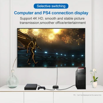 Bi-Direcție 4K compatibil HDMI Splitter Comutator 1x2/2x1 Adaptor compatibil HDMI Switcher 2 in 1 pentru PS4 Xiaomi Mi Box