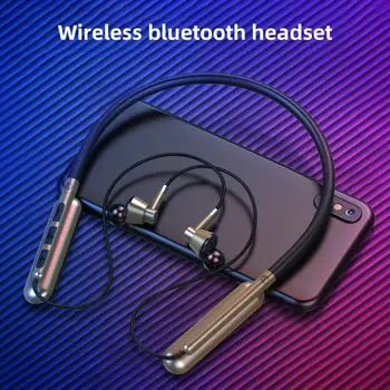 Magnetic Wireless Bluetooth 5.0 Căști Impermeabil Cască Stereo de Susținere Jocuri Sport, Căști Auriculare Suport TF Card