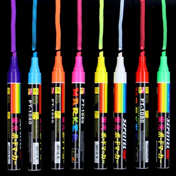 8 Culori Stilou de Evidențiere Lichid Creta Fluorescente Neon LED Marker placă de Sticlă de Artă Stilouri-Marker Școală, Rechizite de Birou