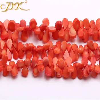 JYX en-Gros de 12*18mm Semințe în formă de Portocaliu Coral Margele Vrac Șir 15inches se Potrivesc DIY elegant colier coral