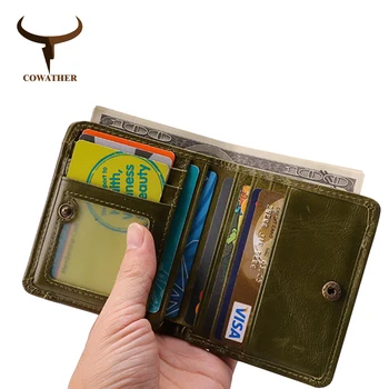 COWATHER femei geanta multifunctionala portofel de calitate de top vacă din piele de moda vintage design carte de monedă titularul portofel