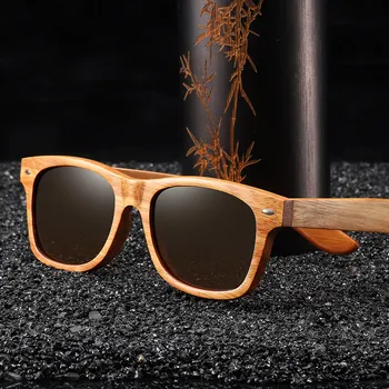 GM Lemn Natural ochelari de Soare Polarizat ochelari de Soare din Lemn UV400 ochelari de Soare ochelari de Soare din Lemn de Bambus Marca Cu Cutie de Lemn S8171