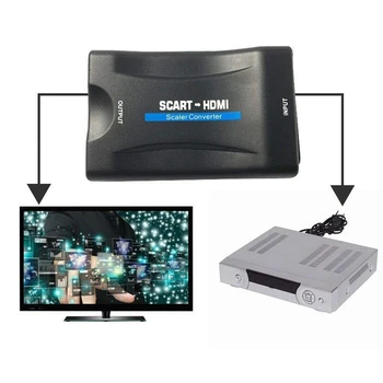 HOT-1080P Scart la HDMI Adaptor Upscaler Video oana Convertor Adaptor Pentru TV HDTV, STB VHS PS3 Cer DVD, Blu-ray