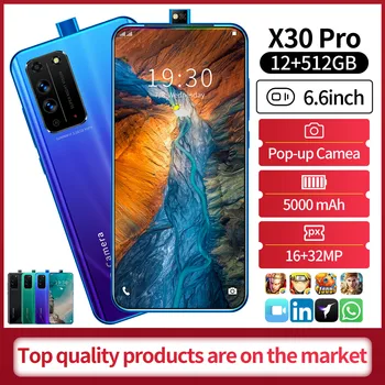 2020 X30 Pro 6.6 inch 5G SĂ Telefoanele mobile de tip Pop-Up Camera Fata Debloca Smartphone-uri Android De 10-Core 12GB +512GB Dual SIM Telefon Mobil