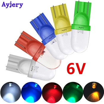 AYJERY 100 buc 6V 6,3 V T10 W5W 194 168 F8 1 LED, Lentile Convexe Introducerea Pană Bec Alb Roșu Albastru Galben Verde Pentru Tablouri de bord Lampă