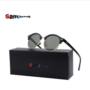 Samjune Barbati Retro Nit Polarizat ochelari de Soare Clasic de Brand Designer de ochelari de Soare Unisex Jumătate Cadru femei Oculos de sol