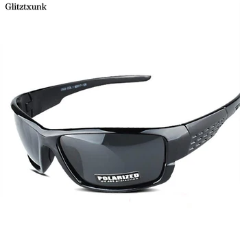 Glitztxunk 2018 Noi Polarizat ochelari de Soare Barbati Anti-UV Vânt în aer liber Ochelari de Soare la Modă Negru Rășină de Lentile de Ochelari de Moda 1BUC