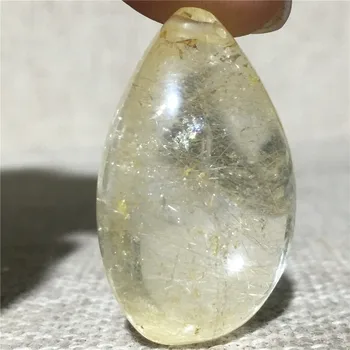 (33mm*25mm)Naturale de Aur Rutilated Cuarț de Cristal tipul de Piatră prețioasă Cadou Mobilier Acasă Decor de Păr Punct de Vindecare Reiki Pandantiv