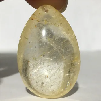 (33mm*25mm)Naturale de Aur Rutilated Cuarț de Cristal tipul de Piatră prețioasă Cadou Mobilier Acasă Decor de Păr Punct de Vindecare Reiki Pandantiv