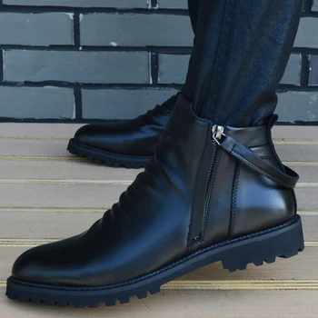 2020 Nou Brand din Piele Glezna Chelsea Cizme de Primavara Toamna pentru Bărbați Cizme de Moda Motocicleta Cizme Barbati Pantofi