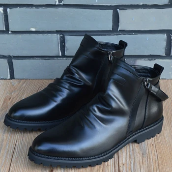 2020 Nou Brand din Piele Glezna Chelsea Cizme de Primavara Toamna pentru Bărbați Cizme de Moda Motocicleta Cizme Barbati Pantofi