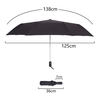125cm Automată Umbrelă Mare Ploaie Femei 3Folding de Afaceri Umbrela Oameni de Calitate 10K Windproof Umbrele în aer liber Paraguas Mujer