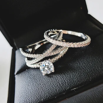 2020 nou design la modă argint 925 brand set inel de nunta pentru femei, logodnă, aniversare, petrecere, cadou, bijuterii R5441
