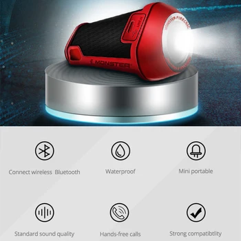 Monstru Pocnitoare Difuzor Bluetooth Impermeabil în aer Auto Portabil Mini Difuzor Built-in Lumina LED cu Mic Sunet de Bas Profund