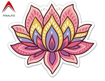 Aliauto Creative Autocolant Auto GT Grafică Floare de Lotus Drăguț Om de Yoga, Meditație Laptop Autocolant Decal Impermeabil Vinil,7cm*7cm