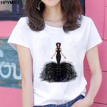 Noul T-shirt Femei Vaca Fusta Fata de Frumusete Tipărite Top Femei T Shirt Doamnelor Haine Estetica Retro Moda Tricou Haine