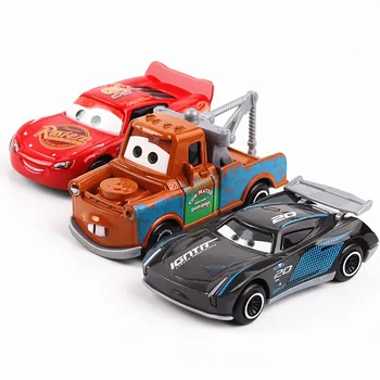 7Pcs/set Cars Disney Pixar Cars 3 Lightning McQueen Jackson Furtuna Cruz Mater Mack Unchiul Camion 1:55 turnat sub presiune, Metal Model de Masina Băiat