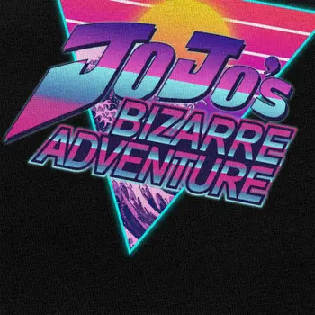 Synthwave Aventura Bizar Jojo T Camasa Barbati cu Maneci Scurte din Bumbac Anime Tee O-gât Streetwear 80 Retrowave Neon Manga T-shirt