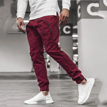 Nou Stil pentru Bărbați Pantaloni Casual Țesute Mare Buzunar cu Fermoar Moda Salopete Impermeabil, Respirabil Strada Hip-hop Stil de Pantaloni Lungi