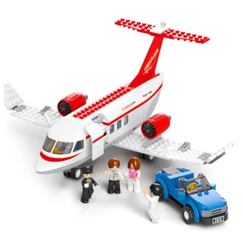 City Avion Serie Aeroportul Internațional Aeronave Airbus Avion Blocuri Seturi de Cifre Cărămizi Jucarii pentru Copii