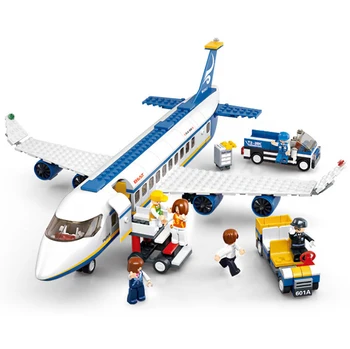 City Avion Serie Aeroportul Internațional Aeronave Airbus Avion Blocuri Seturi de Cifre Cărămizi Jucarii pentru Copii