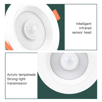 Senzor PIR cu LED Downlight 5W 10W 15W 20W Încastrat Plafon cu LED-uri corp de Iluminat Modern cu LED-uri Lumina de Noapte Cu PIR Senzor de Mișcare Infraroșu