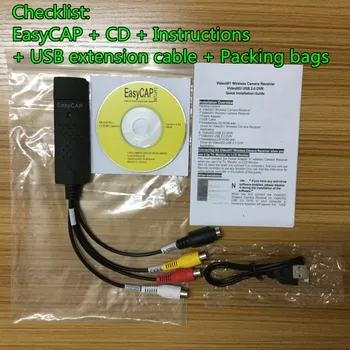Card de Captura Video USB Adaptor TV, DVD, VHS Captura dev deo Carte Audio AV pentru Calculator/CCTV aparat de Fotografiat USB 2.0 EasyCAP DC60