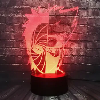 Uchiha Obito Naruto kakashi Ziua Decor Anime Lava de Desene animate 3D de Spirit Lampa LED Boy Camera de Lumina de Noapte Copil de Vacanță de Crăciun de Jucărie