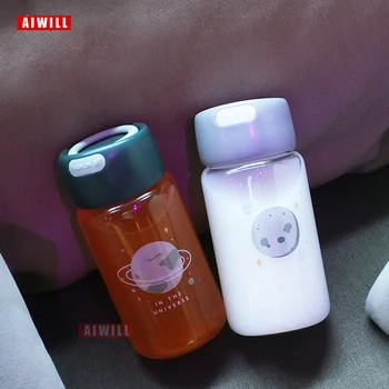 AIWILL Sticlă de apă 300ml Mini borosilicată mare creativ portabil student Drăguț copil fată sticle cu coarda