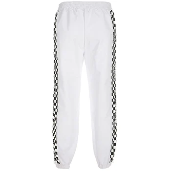 Aelfric M Streetwear Tablă De Șah Cu Fermoar Lateral Pantaloni Femei 2020 Înaltă Talie Pantaloni Harajuku Joggeri Femei Pantaloni Largi De Trening