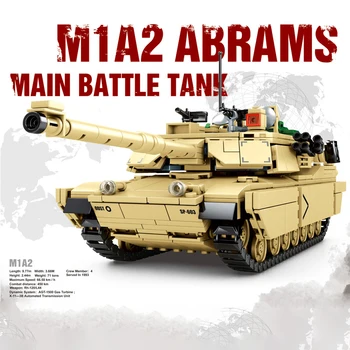 Militare WW2 Armata M1A2 Tanc Principal de Luptă Modern MOC Bloc Jucarii si Cadouri Pentru Copii Baieti