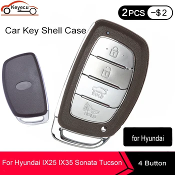 KEYECU Înlocuire Telecomanda Cheie Auto Shell Caz Fob 4 Buton pentru Hyundai IX25 IX35 Sonata Tucson-2017 2018 Nu suport baterie