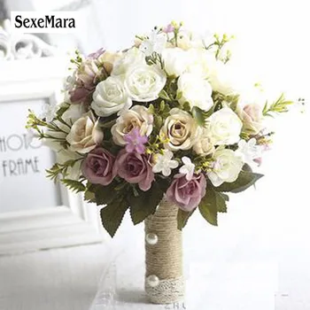 SexeMara Buchet de Mireasa Europene chaise-longue trandafiri, flori false, decor acasă, emulare, buchet de mireasa