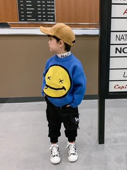 Băiatul lui Smiley Pulover Copii 2020 Noi de Iarna pentru Copii-Stil coreean cu Maneca Lunga-Tricotaje de Sus
