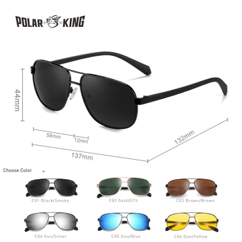 POLARKING Brand Retro Designer Polarizat ochelari de Soare Barbati Barbati Metal de Conducere Ochelari de Soare Călătorie de Pescuit Ochelari de Oculos de sol