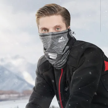 [AETRENDS] Bărbați de Iarnă Lână Eșarfă Gât mai Cald Sport Fata Ureche Acoperi Jumătate Masca Snowboard, Schi, Drumeții, Ciclism Eșarfă Inel O-0106